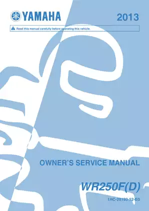 Yamaha WR250F Owner's Service Manual - Comprehensive Maintenance & Repair Guide Preview image 3