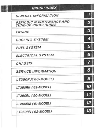 1987-1992 Suzuki LT250R Quadracer shop manual Preview image 1