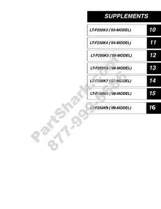 2002-2009 Suzuki LT-F250 Ozark ATV service manual Preview image 3