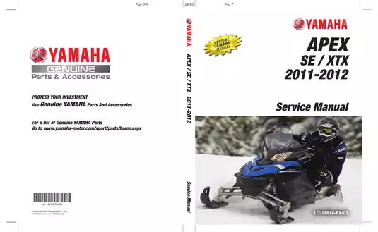 2011-2012 Yamaha Apex SE, Apex XTX service manual Preview image 1