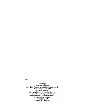 2007-2013 Yamaha XT250, XT250D(C) service manual Preview image 3