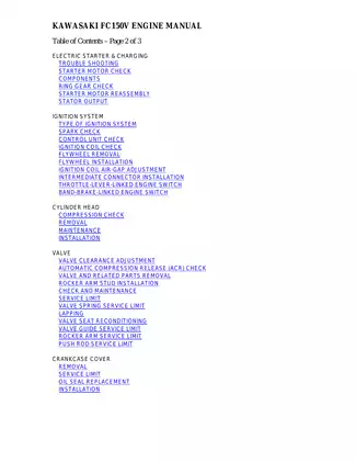 Kawasaki FC150V Engine Manual - Comprehensive Workshop Guide manual page 2 preview Kawasaki Kawasaki FC150V Engine Manual - Comprehensive Workshop Guide manual preview page 2 - thumbnail