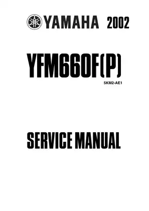 2002-2008 Yamaha Grizzly 660F(P), YFM 660F ATV service manual Preview image 1