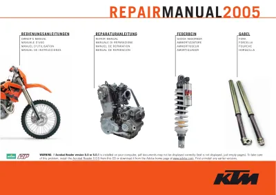 2000–2005 KTM 250-525 EXC SX MXC Racing Service Manual (P/N 3.206.023-E)