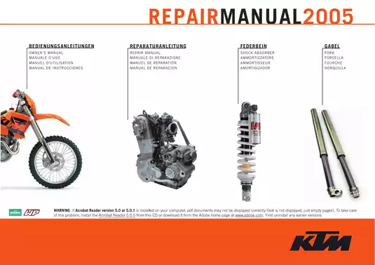 KTM Motorcycle Repair Manual (2000-2005) – Comprehensive Guide to Maintenance and Repair