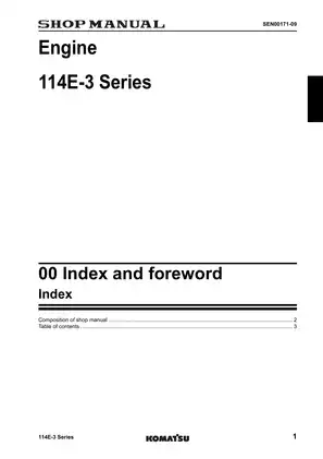 Komatsu 114E-3 Series SAA6D114E-3 engine shop manual Preview image 3
