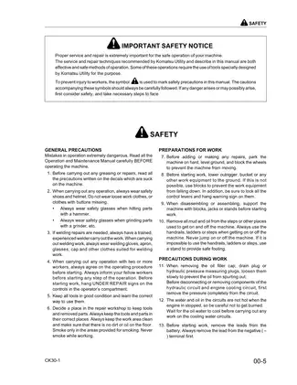 Komatsu CK30-1 compact track loader shop manual Preview image 5