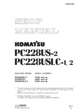 Komatsu PC228USLC-1, PC228US-2 Excavator Shop Manual (P/N SEBM015903) – preview page 1
