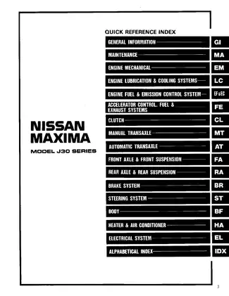 1991-1994 Nissan Maxima J30 series repair manual Preview image 1