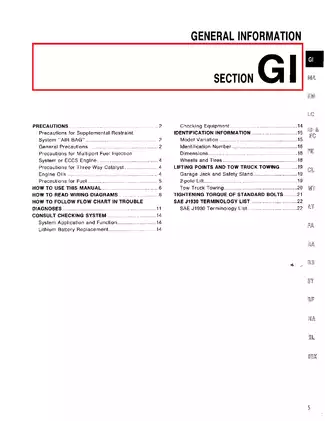 1994 Nissan Maxima Service Manual - Comprehensive Repair and Maintenance Guide Preview image 5