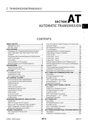 2005 Infiniti FX35 Automatic Transmission manual