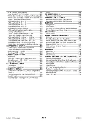 2005 Infiniti FX35 Automatic Transmission manual Preview image 4