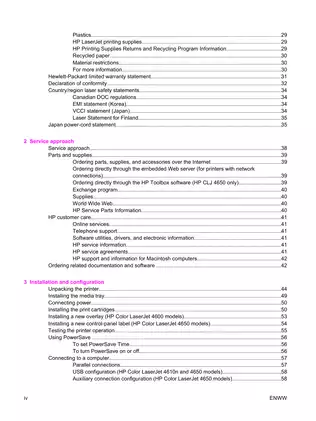 HP Color LaserJet 4600 4600n 4600dn 4600dtn 4600hdn color laser printer service guide Preview image 4