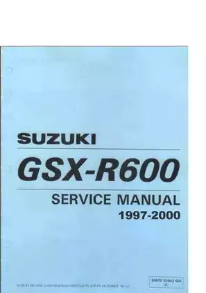 Suzuki GSX-R600 Service Manual (1997-2000) - Complete Repair and Maintenance Guide