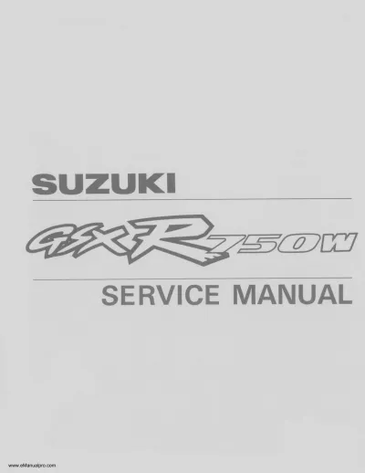 1993–1995 Suzuki GSX-R750W, WP, WR, WS Service Manual