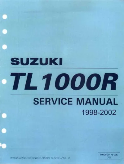 1998–2002 Suzuki TL1000RW, TL1000RX, TL1000RY, TL1000RK1, TL1000RK2 Service Manual (P/N 99500-39170-03E) – preview page 1
