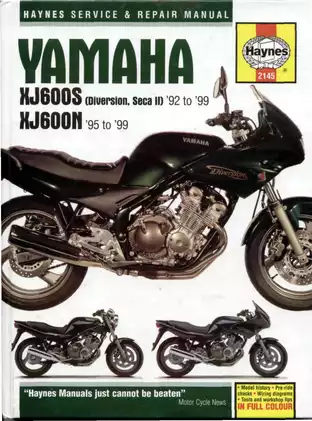 1992-1999 Yamaha XJ600 N, XJ600S Diversion service, repair manual
