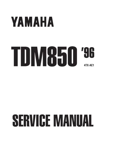 1996–1999 Yamaha TDM850 Service Manual (P/N 4TX-AE1)