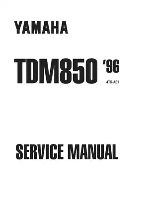 Yamaha TDM850 Service Manual - Comprehensive Guide for Maintenance and Repairs