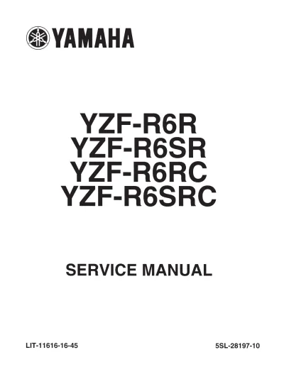1999–2002 Yamaha YZF-R6 / R6SR / R6RC / R6SRC Service Manual (P/N 5SL-28197-10)
