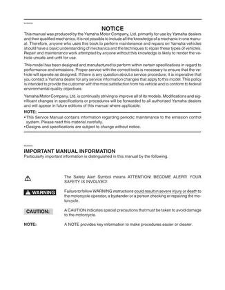 Yamaha Motorcycle Comprehensive Service Manual (Models 2023) Preview image 2