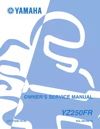 2003 Yamaha YZ250FR manual Preview image 1