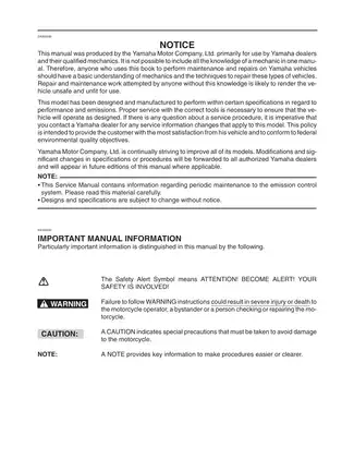 Yamaha Motorcycle Service Manual for Models: Detailed Repair & Maintenance Guide Preview image 2