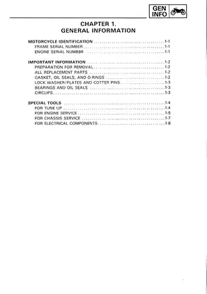 1989-1997 Yamaha XTZ750 Super Tenere manual Preview image 2