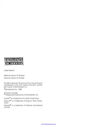 1997 Sea-Doo Watercraft Shop Manual - Comprehensive Repair Guide Preview image 3