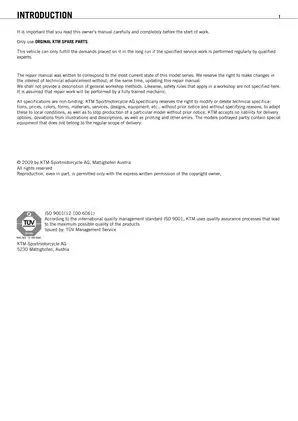 2009 KTM EXC Series Repair Manual Preview image 3
