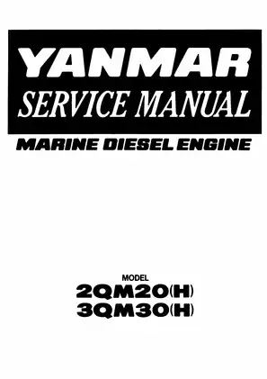 Yanmar Marine Diesel Engine Service Manual - Models 2QM20H & 3QM30H