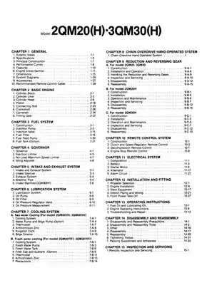 Yanmar Marine Diesel Engine Service Manual - Models 2QM20H & 3QM30H Preview image 3