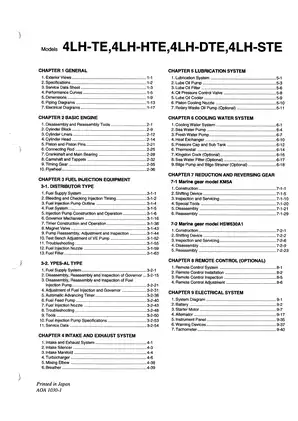 Yanmar 4LH-TE, 4LH-HTE, 4LH-DTE, 4LH-STE marine diesel engine service manual Preview image 4