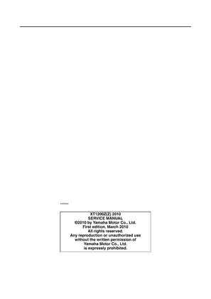 Yamaha XT1200Z Super Tenere Service Manual (2010-2012) Preview image 2
