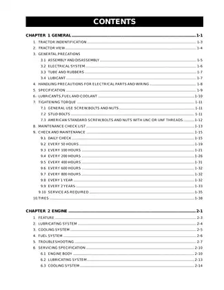 2001-2015 Kioti™ Daedong DK50S, DK55, DK501, DK551 tractor manual Preview image 1