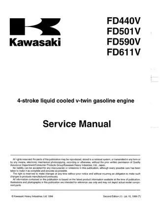 Kawasaki FD440V, FD501V, FD590V, FD611V 4-stroke engine service manual Preview image 5