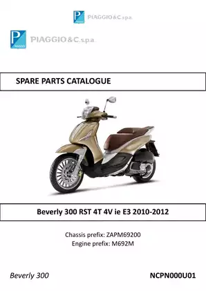 2010-2012 Piaggio Beverly RST 4T 4V ie E3 parts catalog Preview image 1
