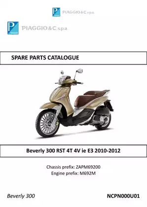 2010-2012 Piaggio Beverly RST 4T 4V ie E3 parts catalog