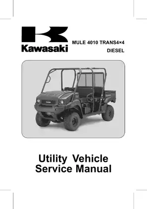 2009-2012 Kawasaki Mule 4010 Trans 4x4 diesel UTV service manual Preview image 1