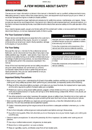 Honda G65, G80 horizontal shaft engine manual Preview image 1