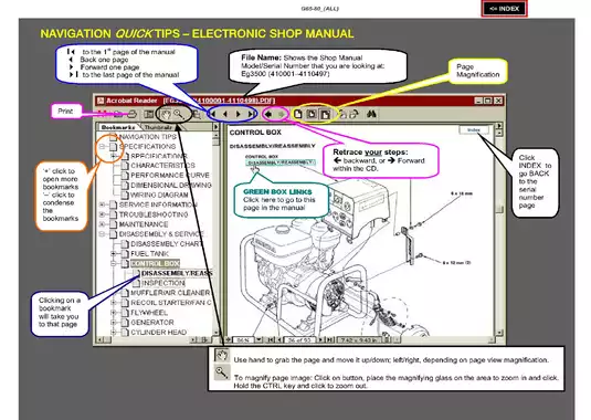 Honda G65, G80 horizontal shaft engine manual Preview image 2