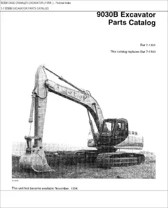 Case 9030B excavator parts catalog Preview image 1