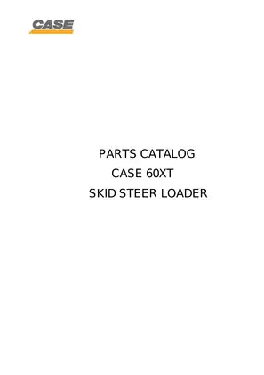 Case 60XT skid steer loader parts catalog