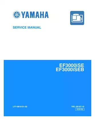 Yamaha Generator Inverter EF3000ise, EF3000iSEB master service manual