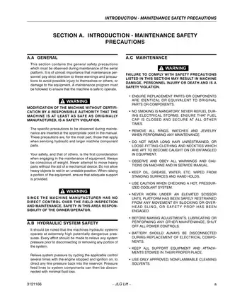 JLG Aerial Work Platform Service Manual - Maintenance & Troubleshooting Guide Preview image 3