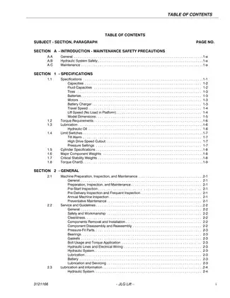JLG Aerial Work Platform Service Manual - Maintenance & Troubleshooting Guide Preview image 5