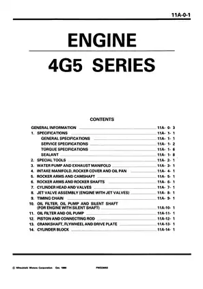 Mitsubishi Astron  4G52, 4G54, 4G55 engine 2.0L, 2.6L workshop manual Preview image 4