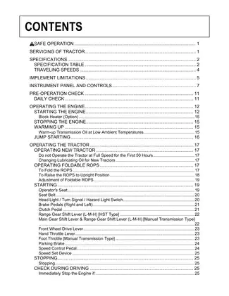 Kubota B2320, B2620, B2920 compact utility tractor operator´s manual Preview image 5