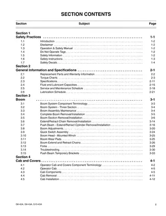 Complete Service Manual for JLG Telehandlers G6-42A, G9-43A, G10-43A Preview image 5