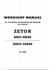 1982 Zetor 8011, 8045, 12011, 12045 Tractor Workshop Manual (P/N 735 342 310 153) – preview page 1
